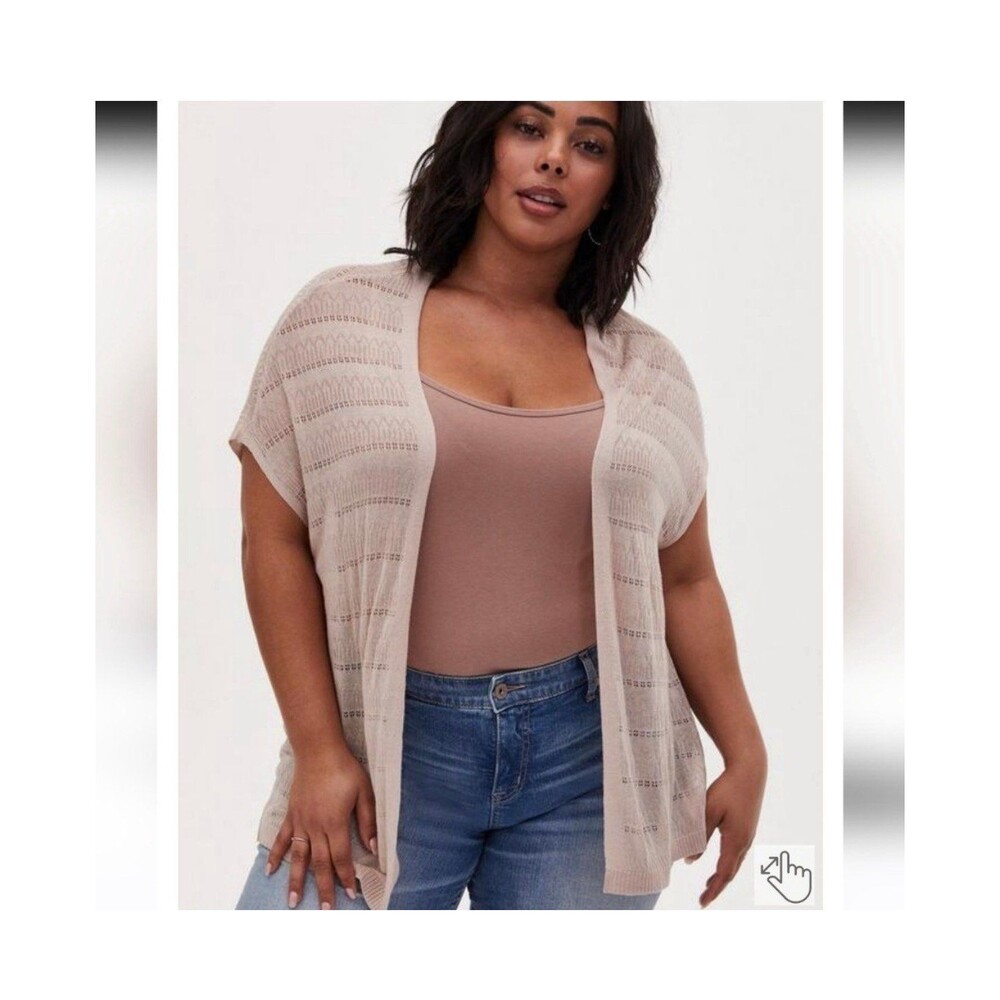 Torrid size 1 2 peach orange open front cardigan sweater